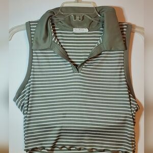 Green Striped Sleeveless Top